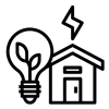 icon of house with green bulb